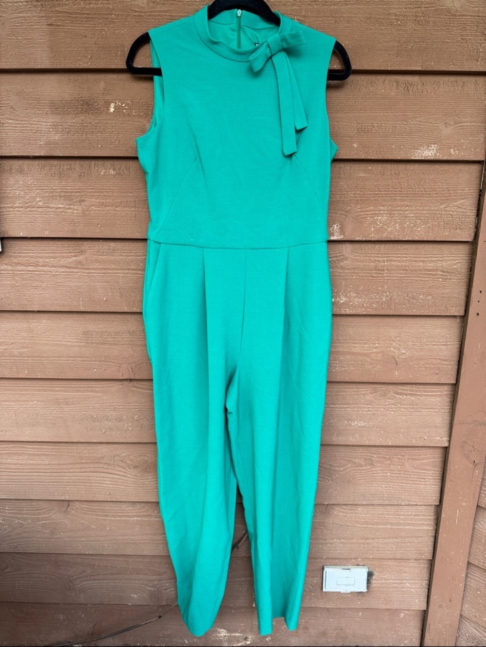 Maggy London Teal Sleeveless Jumpsuit with Neck Tie